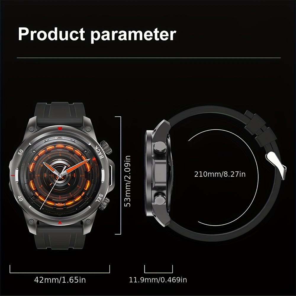 Men's Smartwatch HD LED Display, AI Voice Assistant, Wireless Calling, GPS Tracker, Compass, Fitness Tracker with Stainless Steel/Silicone Band_voghion.com