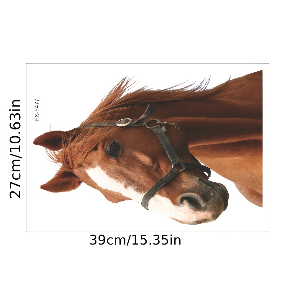 1pc Animal Wall Sticker, Horse, Removable Waterproof Vinyl Waterproof Sticker, Suitable For Decoration In Living Room, Office, School Classroom, Home Decoration, 10.63*15.35in