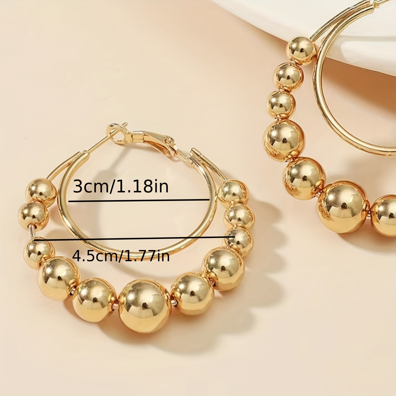 Bohemian Vintage Inspired Hoop Earrings Iron Beaded Hoops