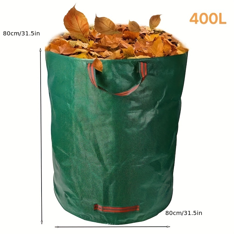 Garden Yard Waste Bags Sacks, Reuseable Gardening Lawn Leaf Bag Garden Tote Debris Container, Size: 300L, Green