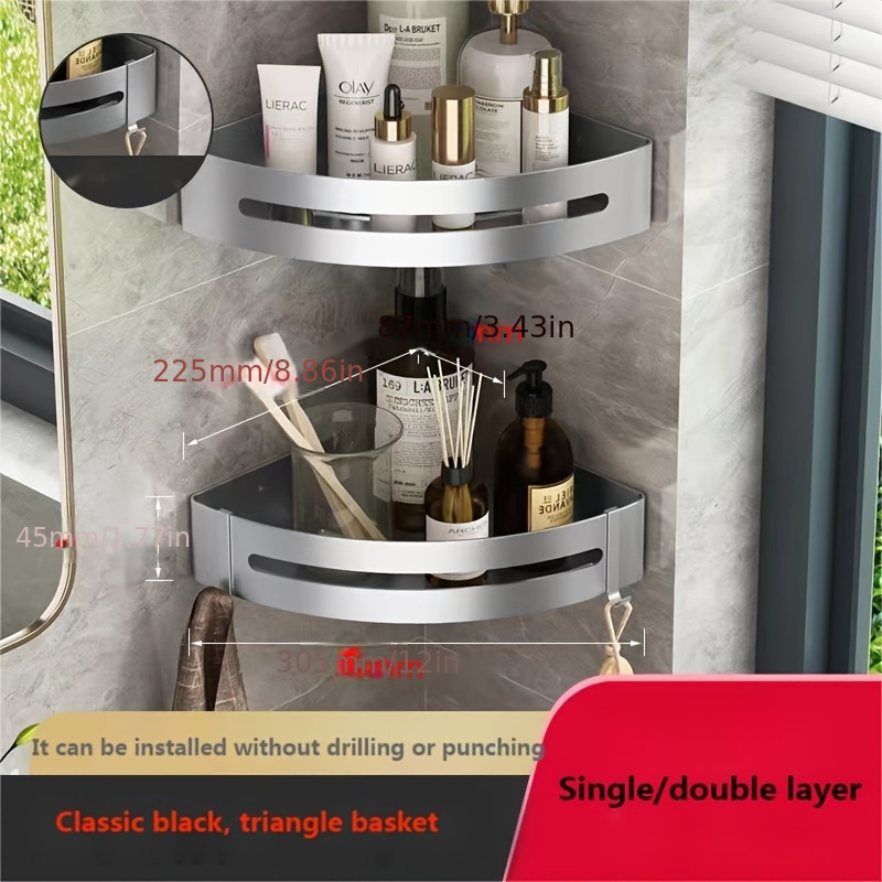 Bathroom Storage Rack Corner Shower Caddy Organizer Punch - Temu