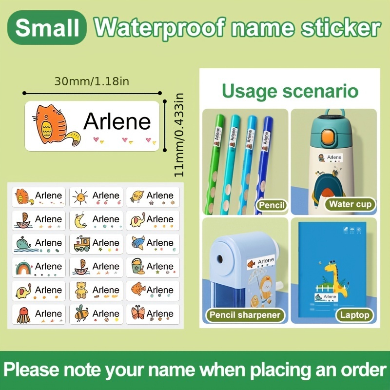 Customized Name Stickers Waterproof Personalized Labels - Temu