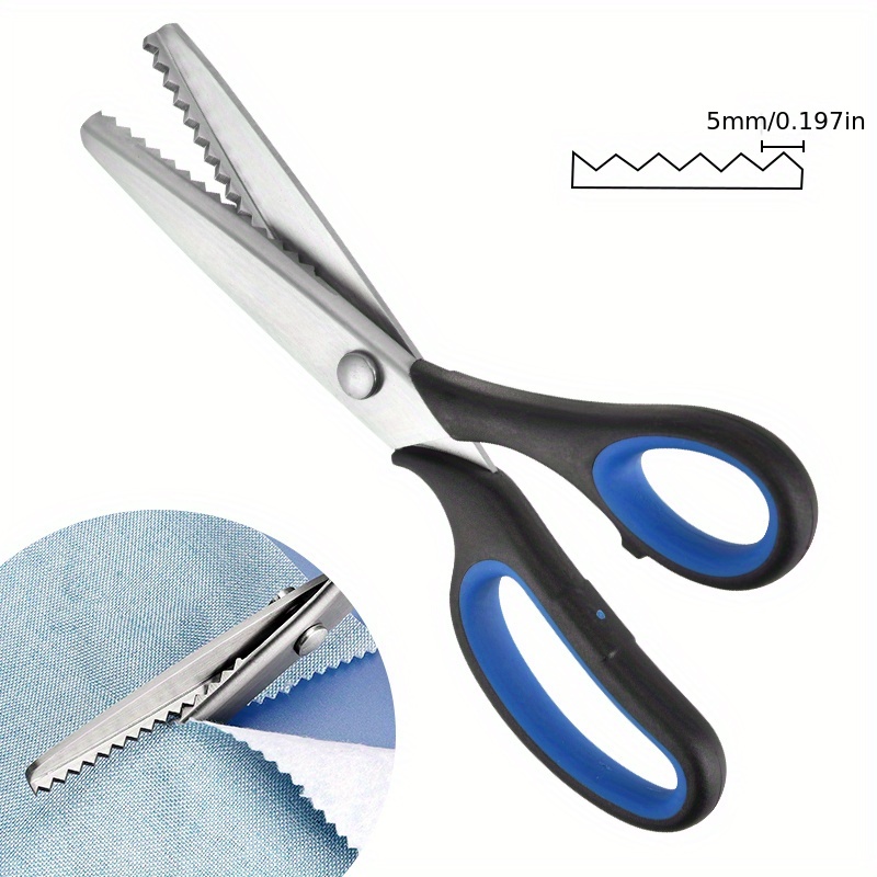 Pinking Shears, Stainless Steel Dressmaking Scissors, Serrated and  Scalloped Blades, Professional Sewing Craft Cut Tailor Zig-Zag Tool, Fabric