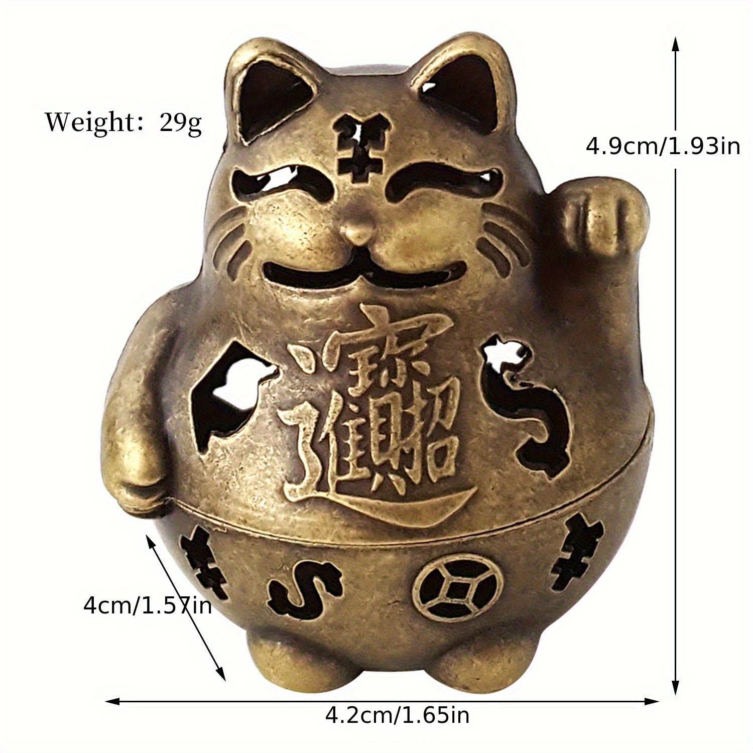 TEMU 【商品名】「幸運の猫の香炉」 - 方角を迎える猫の足跡を描いたデザイン、「クリスマスベル猫の香炉」 - ギフトに最適、「五行の富を呼び寄せる香炉」 - 猫の足跡付きの香炉