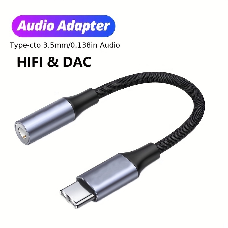 Headphone Adapter USB C to 3.5mm Audio AUX Dongle Jack USBC Type C DAC  Android Pixel Earbud Earphone Connector Samsung Galaxy Adaptador Port Note  10