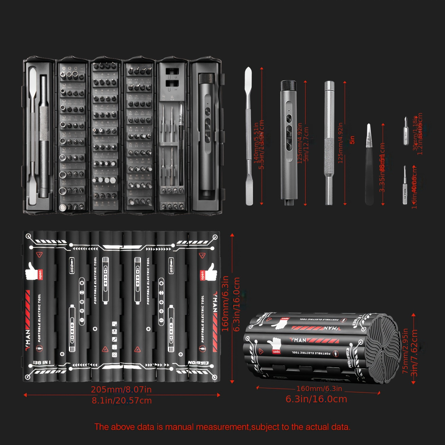 TEMU [electric Precision Screwdriver Set] 138pcs Electric Precision Screwdriver Set - Mini Electric Screwdriver, Cordless Rechargeable - Electronic