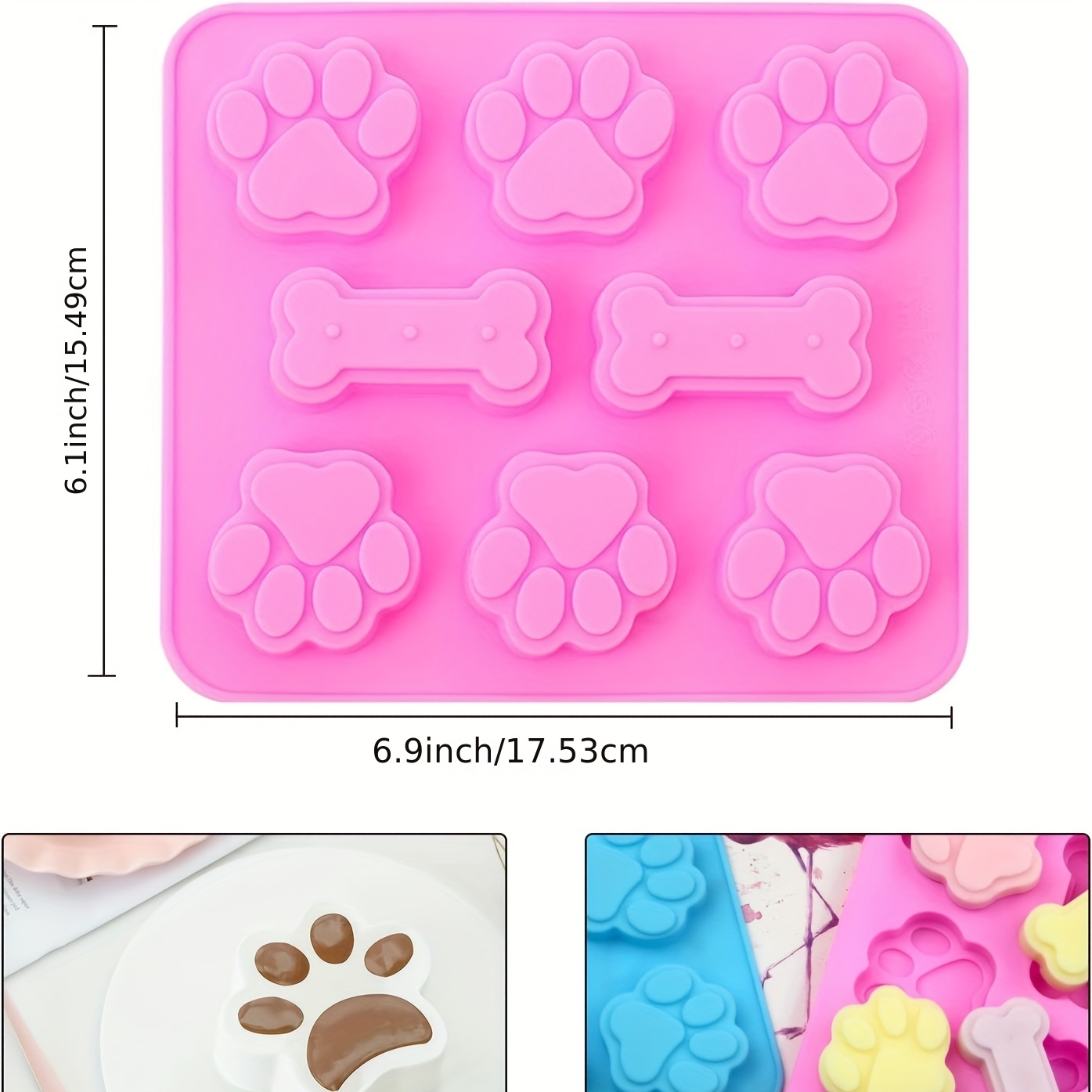 Silicone 10 Cat Dog Paw Chocolate Mould Candy Cookies Ice Cube Tray Jelly  Mold