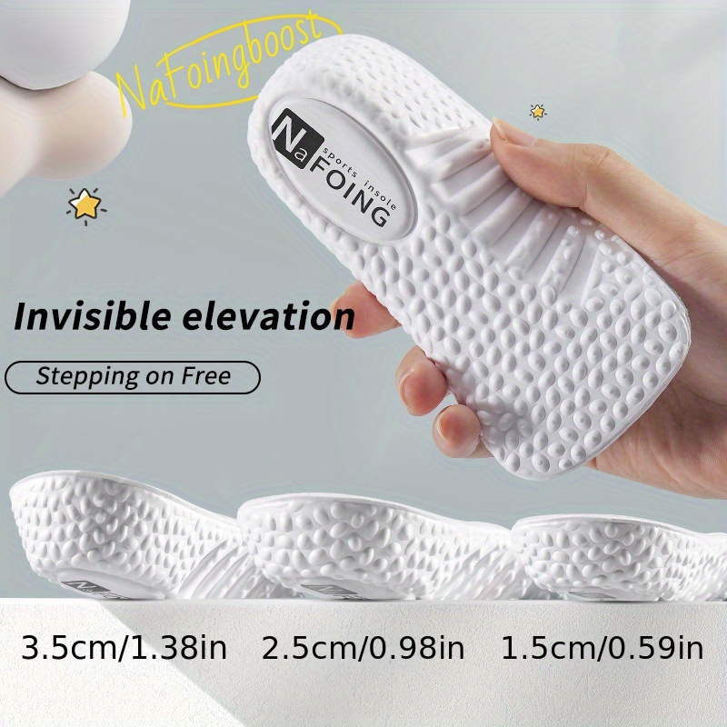 1.5cm-3.5cm(0.59in-1.38in) EVA Height Increase Insoles for Shoes Flat Feet Arch Support Insoles Sneakers Heel Lift Shoe Pads