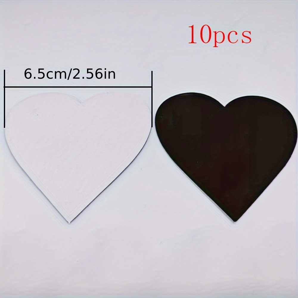 Image of 10pcs Heart Sublimation Magnet Blanks, Rv Refrigerator Decoration, 2.17x2.17inch Sublimation Blank Refrigerator Magnets, Fridge Magnet For Kitchen Office Decorative