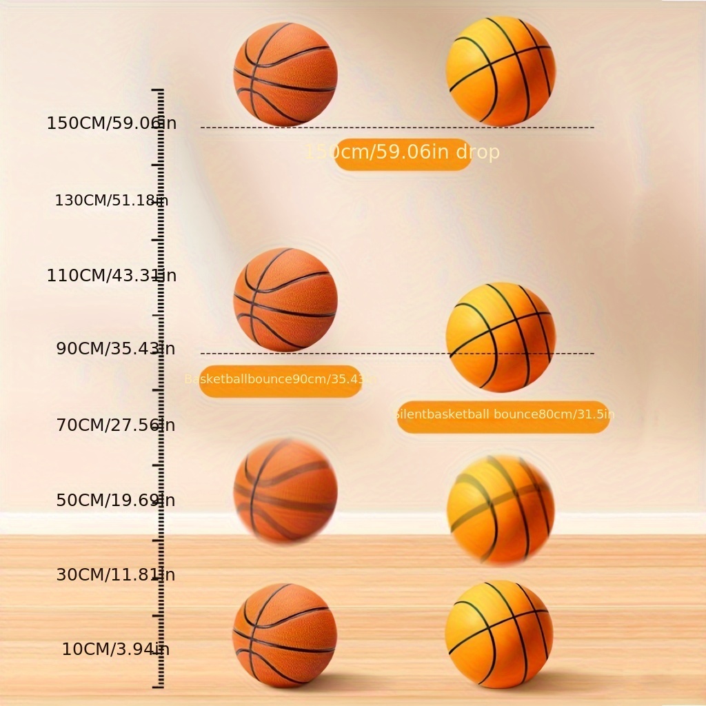 Mute Basketball Indoor Training Elastic Ball No. 5 Ball Free - Temu