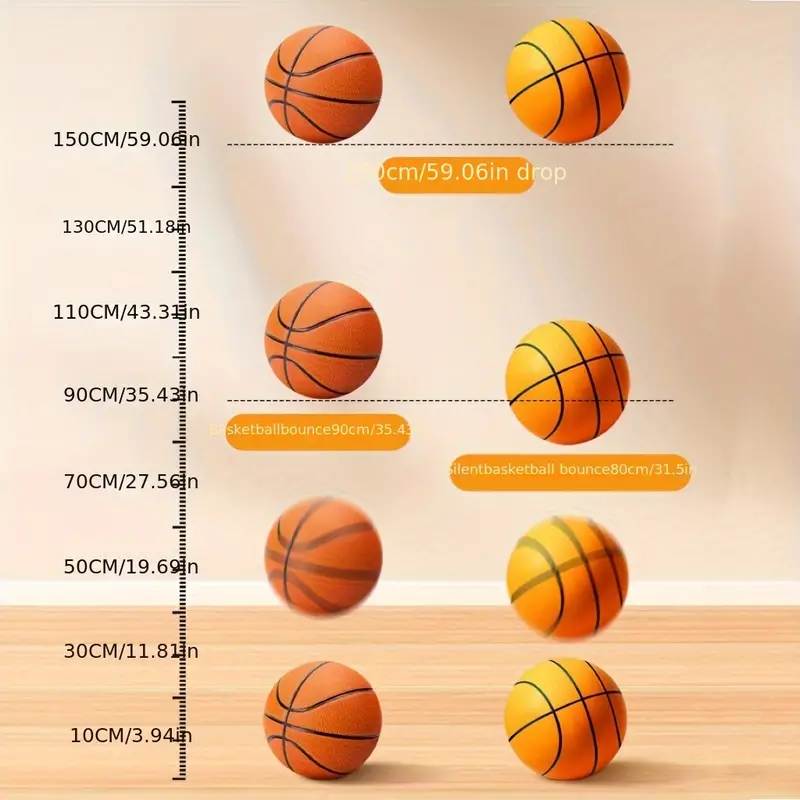 Mute Basketball Indoor Training Elastic Ball No. 5 Ball Free - Temu