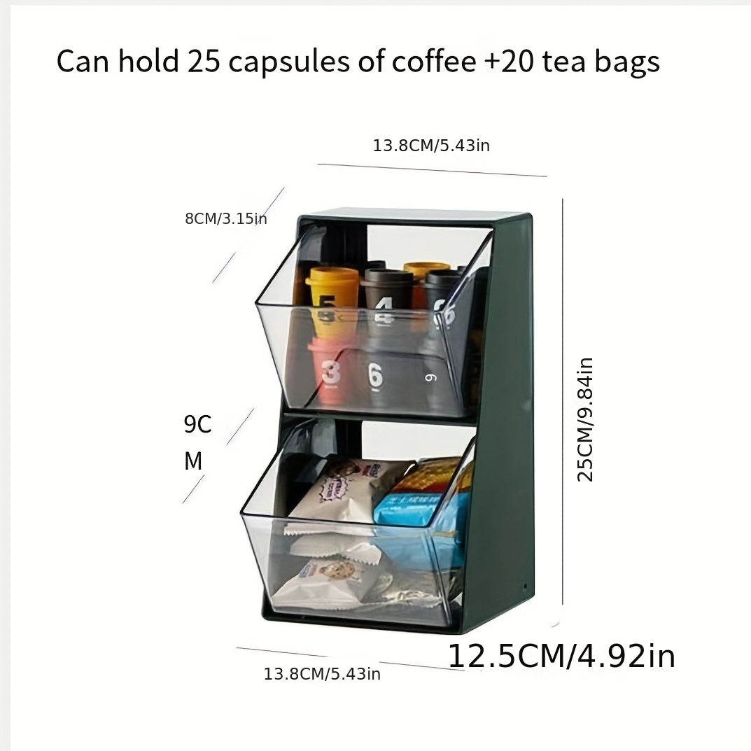 Tea Bag Display Rack Capsule coffee bar storage box Office Desktop
