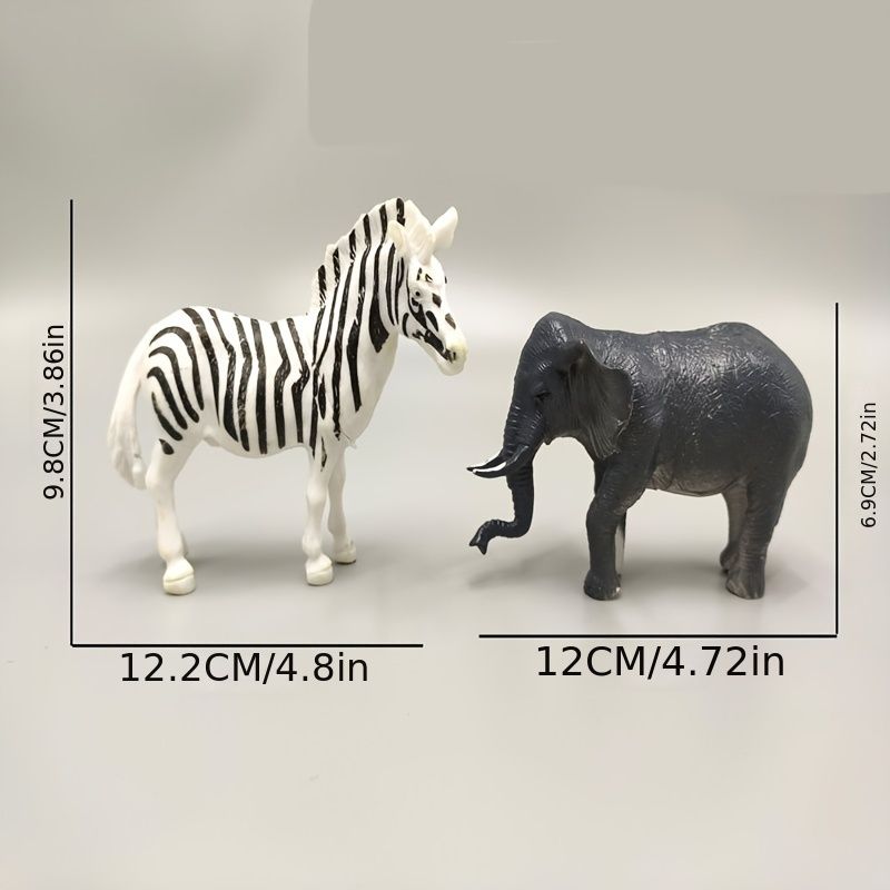 Mini Jungle Animal Playset Realistic Wild Plastic Animal Learning Toy  Elephant Staring Lion Tiger - Toys & Games - Temu