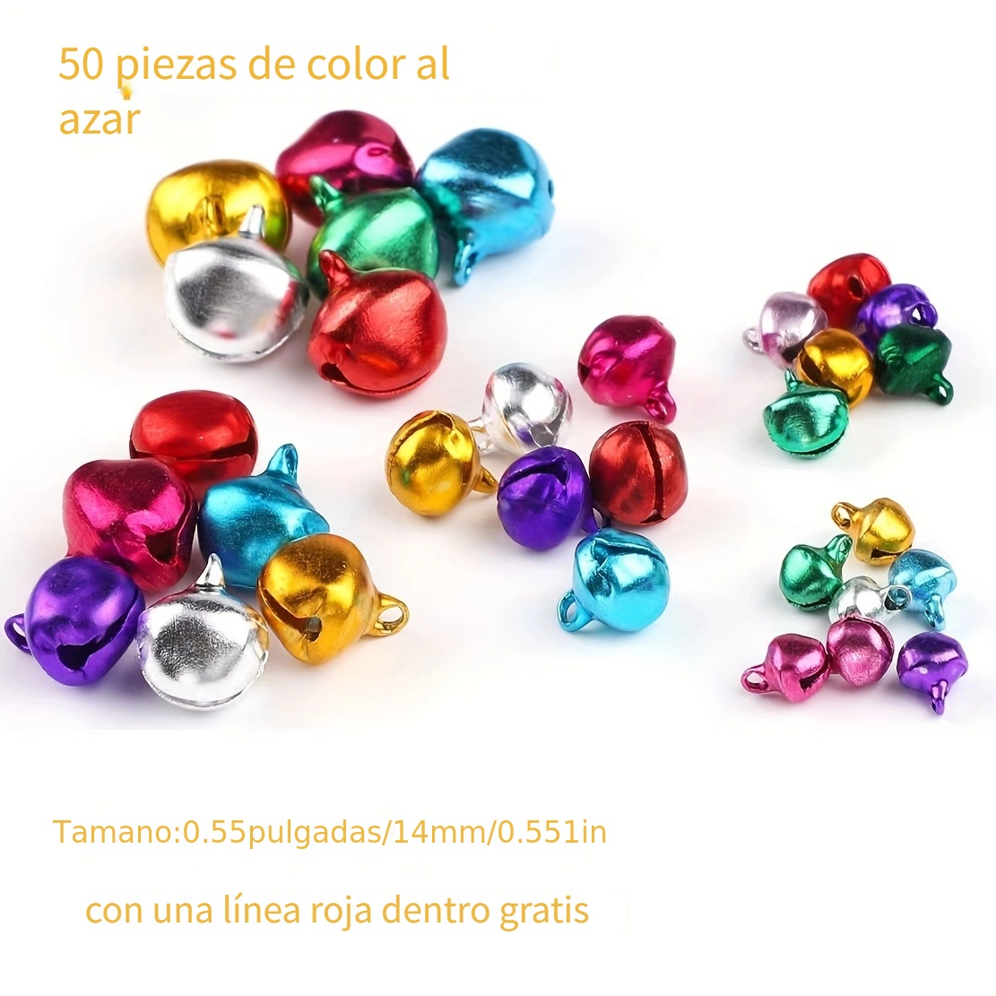 100 Piezas Cascabeles Multicolores Campanas De Metal - Temu