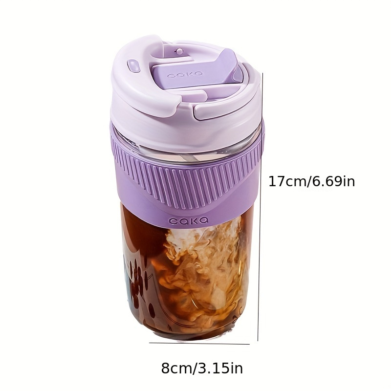 Stylish Colored Glass Containers for Liquids with BPA Free Lids, Multi-Purpose Flip Top Glass Bottles for Milk, Juice, Soda and Water, Jug for Hiking