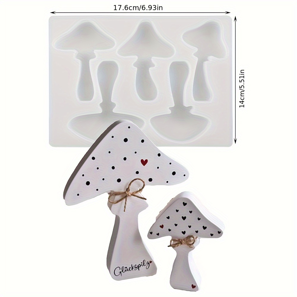 Image of Diy Mushroom Plaster Candle Resin Mold For Home Table Atmosphere Decoration, Perfect For Holidays, Anniversaries, And As Gifts; Silicone Mold For Handmade Crafts.