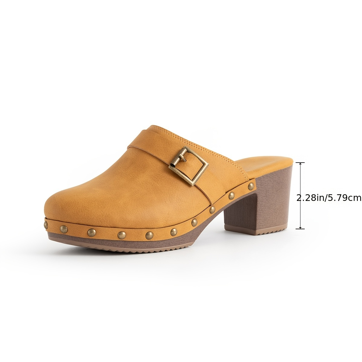 【U LAN】Round Toe Mule WOODSNDL03 - Crossover Mule Wooden Heel Sandal – Los Angeles