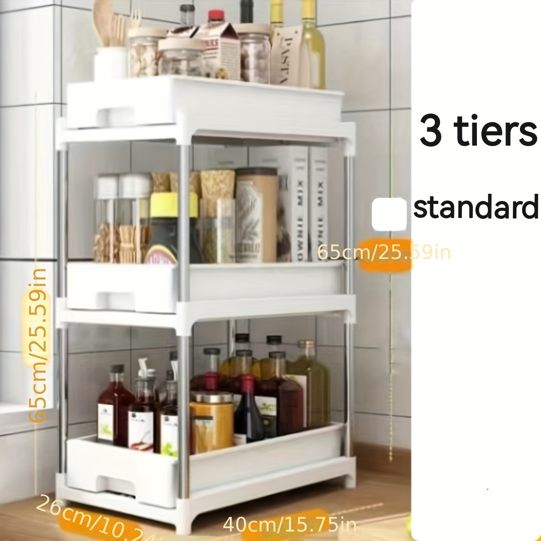 2-tier Under Sink Plastic Seasoning Drawer Storage Rack, Bathroom Storage  Box For Cleaning Supplies, Household Storage Organizer For Kitchen, Corner,  Bedroom, Living Room, Home, Kitchen Accessories - Temu