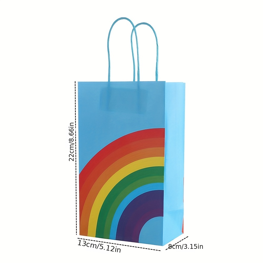 48pcs Bolsa de Papel Arco Iris Bolsas Kraft Colores con Pegatinas Bolsas  Chuches Regalo Cumpleaños Infantil, Fiesta Recuerdo, Golosinas, Galletas