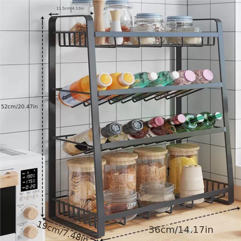 DearyHome Cabinet Shelf, 13 Kitchen Counter Shelf, Metal Wire Stackable  Cupboard Spice Rack, Space Saving Countertop Orgainzer and Storage Rack