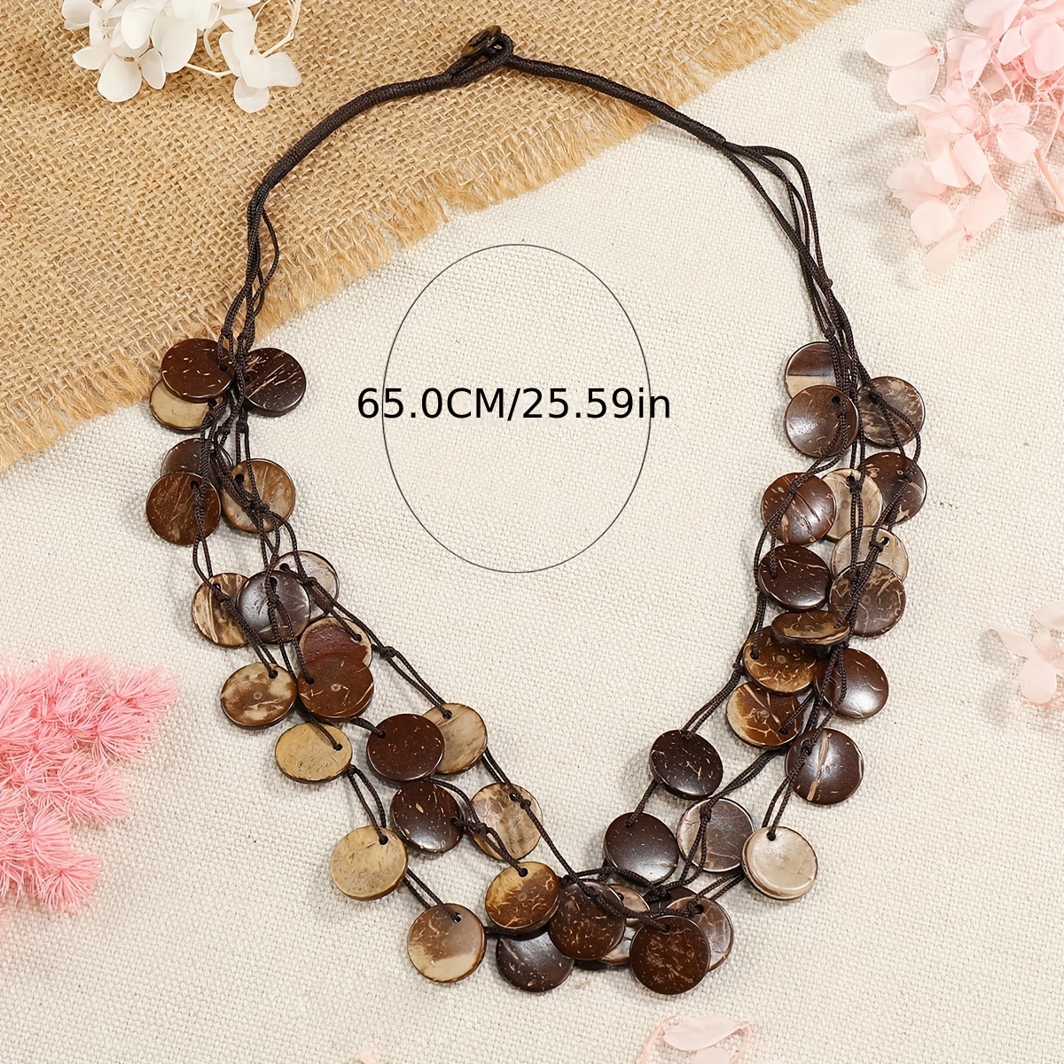 Bohemian Coconut Shell Wooden Beads Necklace