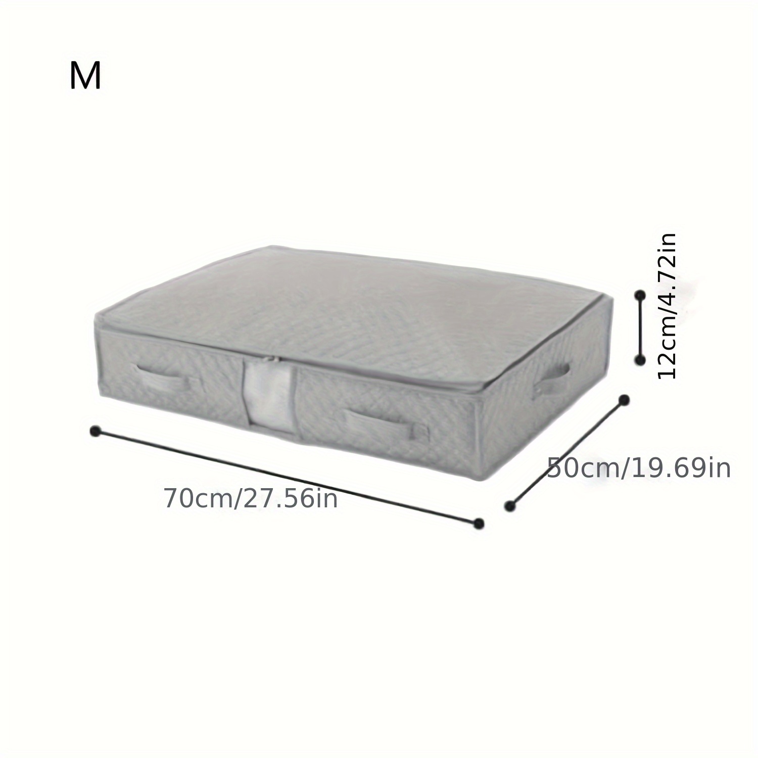 1pc Gray Storage Bag With View Window & Handles - Large Capacity Zippered Rectangular Compressed Clothing Bag For Seasonal Bedding, Clothes, Blankets - Space- Organizer