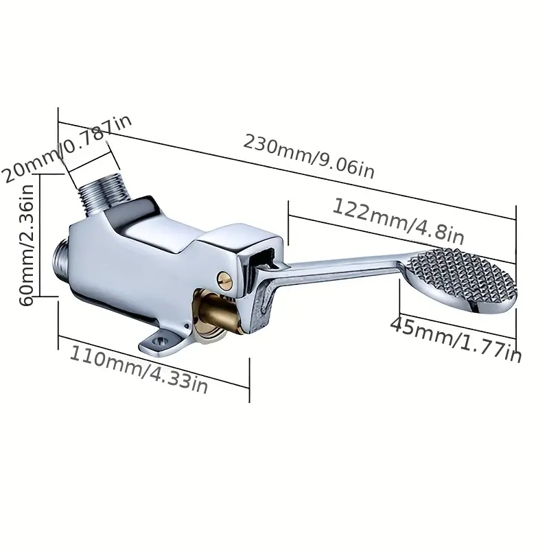 1pc floor mount single brass pedal valve foot operated faucet foot valve for foot pedal faucet touchless foot operated water faucet details 4