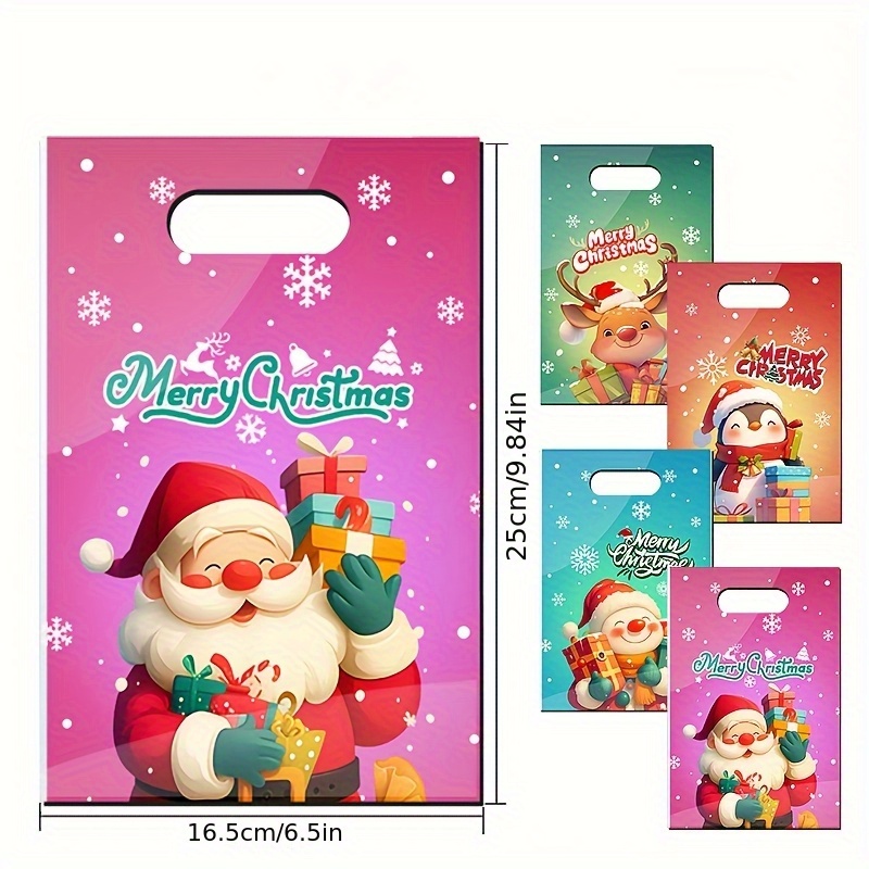 Image of Gift For Her/him 50pcs/bag New Christmas Candy Bags Cartoon Birthday Party Holiday Celebration Handbags Christmas Party Gift Bags