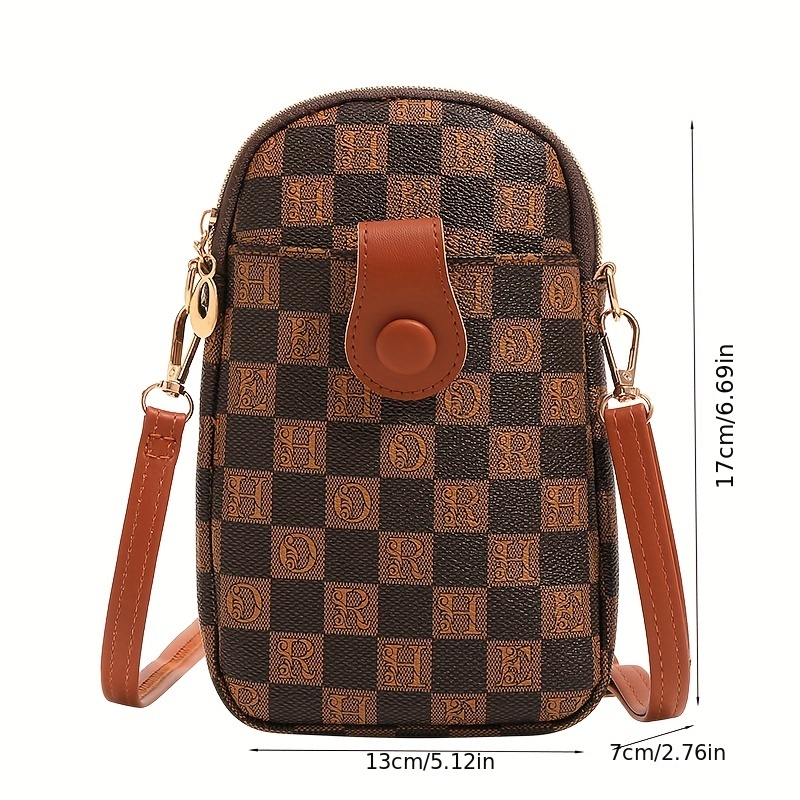 Fashion Plaid Mens Crossbody Bag Pu Sling Bag Men Lattice Leather