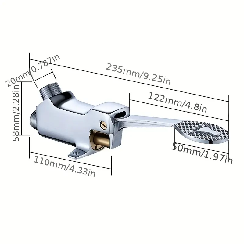 1pc floor mount single brass pedal valve foot operated faucet foot valve for foot pedal faucet touchless foot operated water faucet details 2