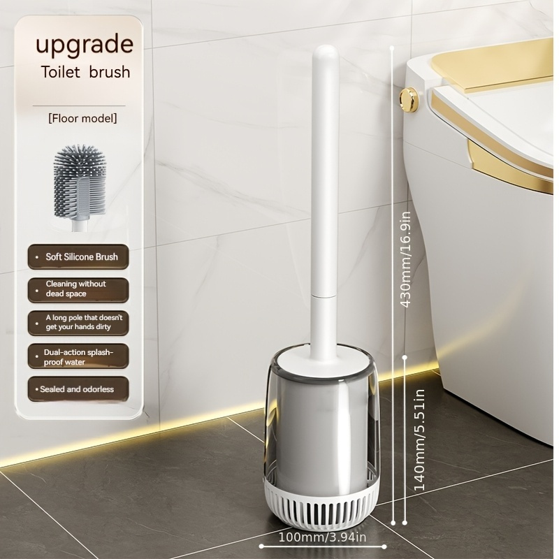 TEMU 2025 New Household Toilet Brush | Wall Mounted Toilet Brush And Brush Holder Set | Toilet Specific Brush | Extended Handle Toilet Brush