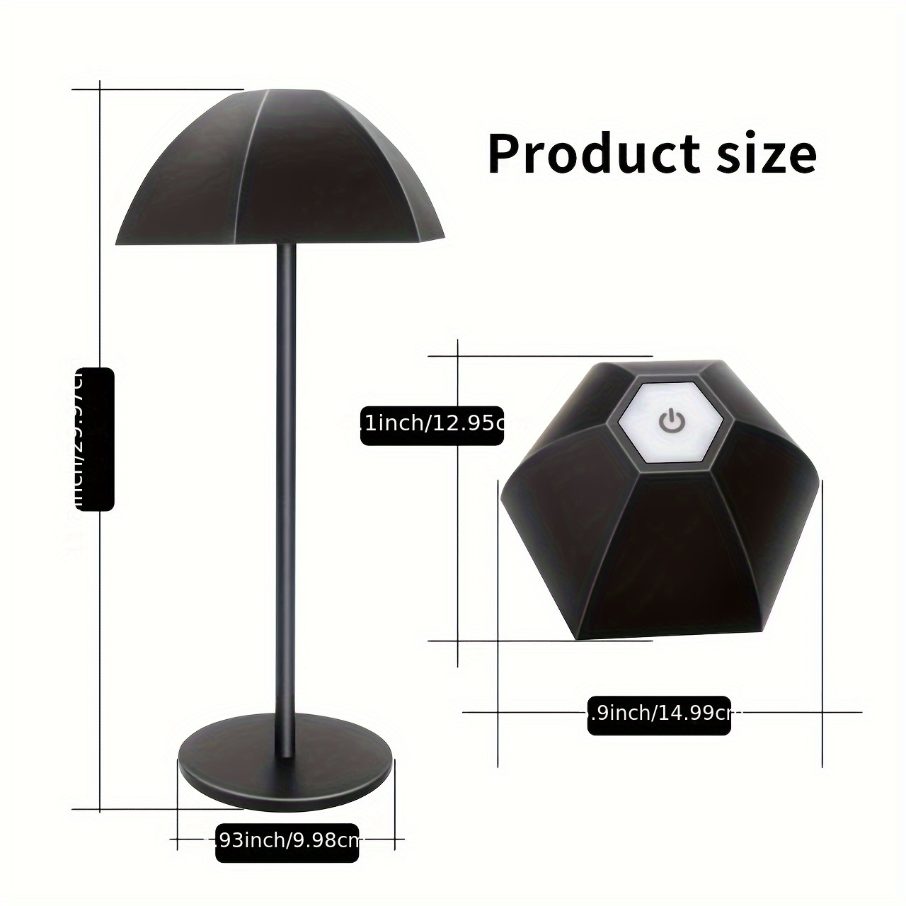 Modern LED Cordless Table Lamp, 4000mAh Rechargeable Battery, 3 Level  Brightness Night Light, Metal Shell, Minimalist Design, for Couples