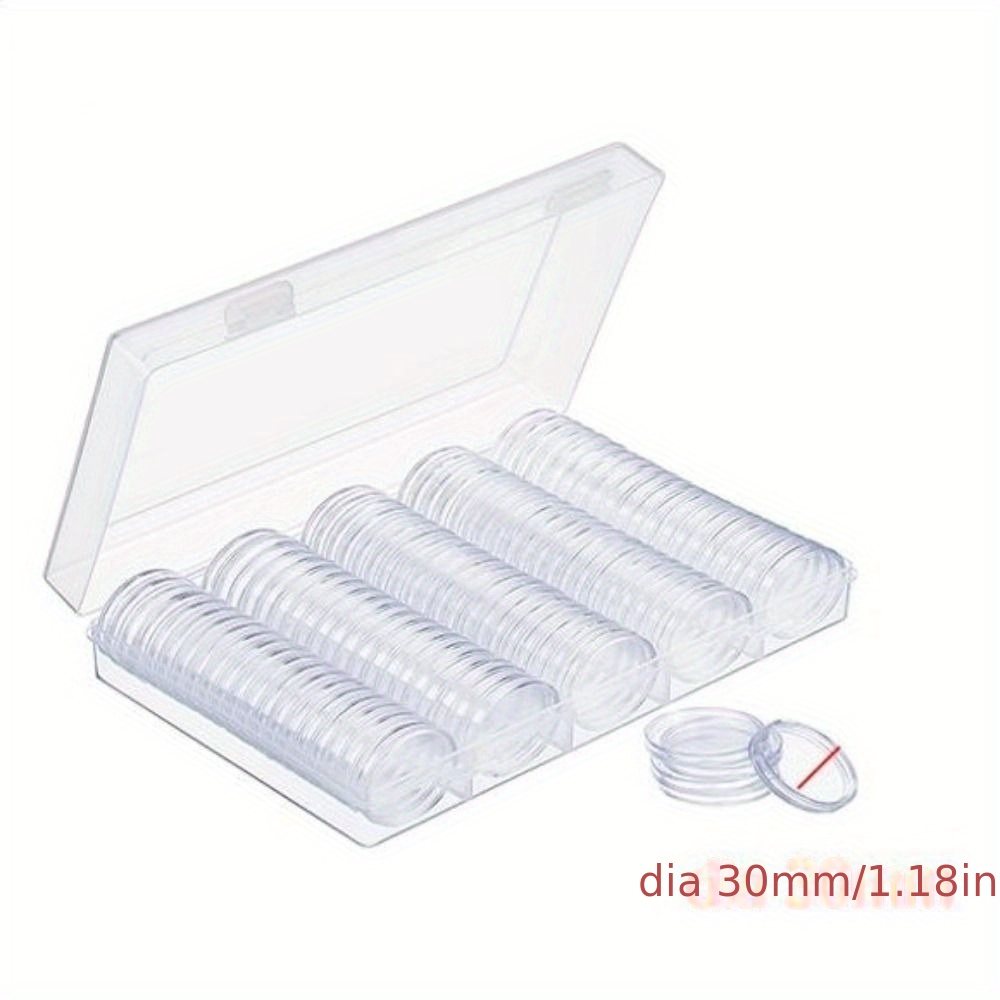Transparent Coin Capsule Holder Storage Box Case - 100pcs/lot Clear Coin  Holder - Coin Collection Protector Box - Aliexpress