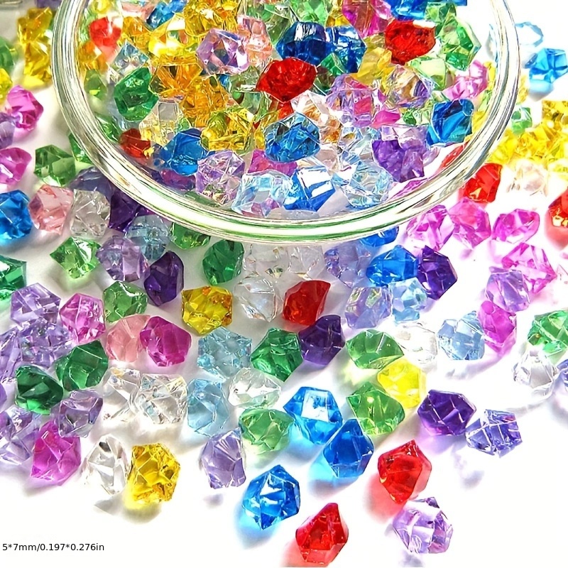 180-190pcs Premium Multicolored Fake Crushed Ice Rock Plastic Gems