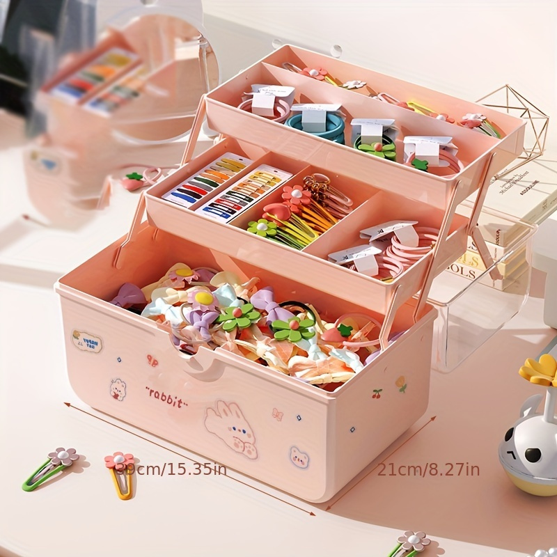 3-layer Kawaii Hair Clips Storage Box, Desktop Hair Band Storage Box For  Hair Clips, Beads, Jewelry, Household Storage Organizer For Bedroom,  Desktop, Vanity, Home, Dorm, Gifts - Temu