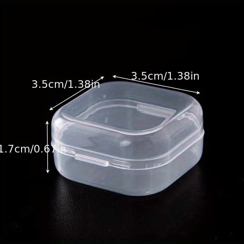 Fancy 14pcs Small Clear Plastic Beads Storage Container and Organizer Transparent Boxes with Hinged Lid for Storage of Small Items, Jewelry, Diamonds, DIY