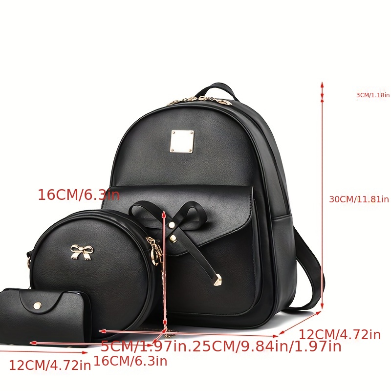 Backpacks 3pcs/set Leather Female PU Shoulder Bags Women Handbags Fashion  School