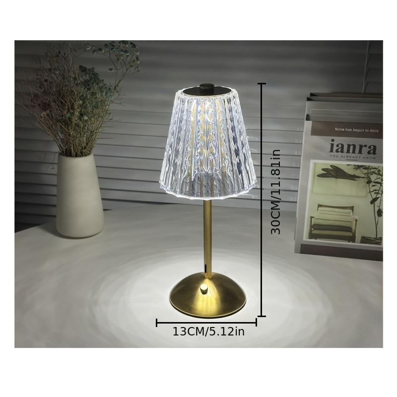 Fire Table Lamp Touch Lamp 10 Ways Dimmable Crystal Lamp 3 - Temu