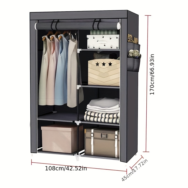 71 Portable Closet Wardrobe Clothes Rack Storage Organizer with