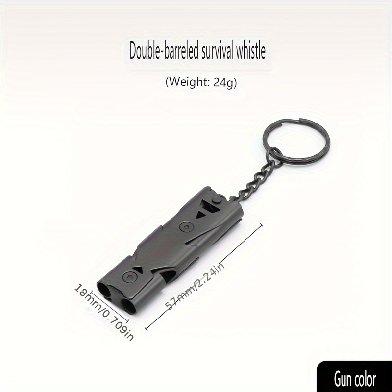 Image of Survival Whistle, Double-barreled Whistle, Outdoor Rescue Whistle, Stainless Steel High-frequency Earthquake Life- Whistle, High Decibel Whistle