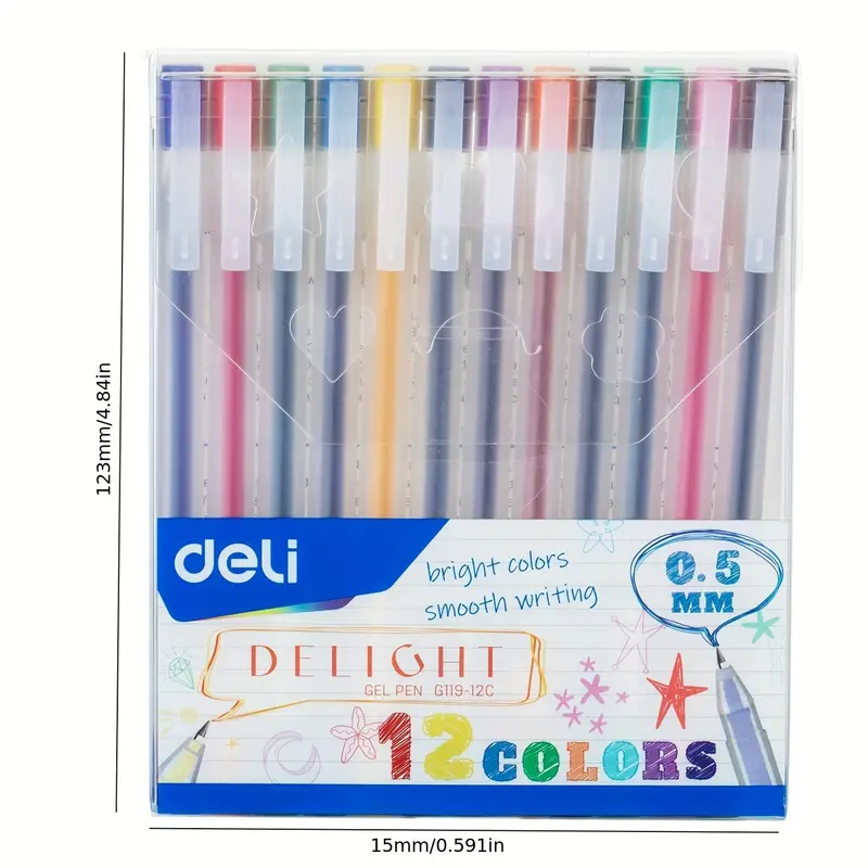 Premium Japanese Gel Pens - Vibrant 12 Colors - Smooth Writing - Office &  School Supplies - Great Gift