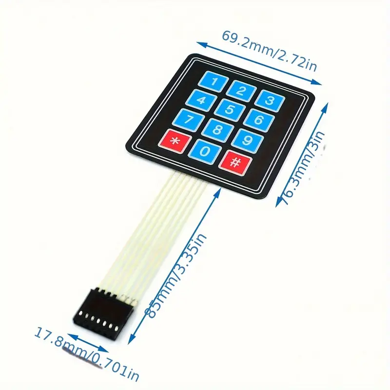 teclado matricial de 1 pieza 4x4/1x4/3x4 - sin necesidad de , funcionamiento sin batería, teclas duraderas y para robótica, proyectos de computadora laca (sbc) y microcontroladores, prototipado de | diseño | teclado con conector de pines Detalles del producto 3