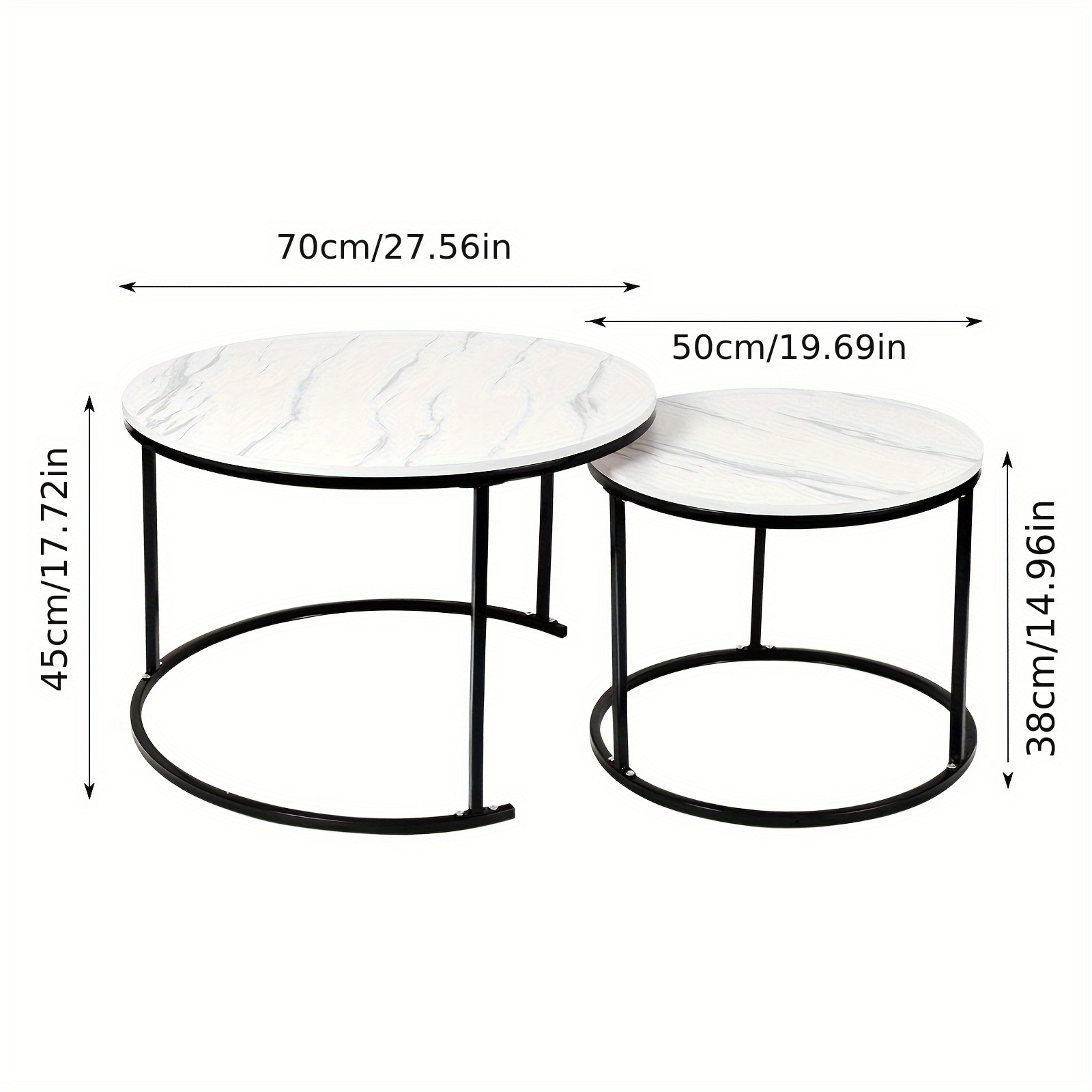 TEMU Set da caff癡 moderni a scomparti - 70X70Cm e 50X50Cm con piano in , mobili salvaspazio per appartamento, facile da pulire e resistenti