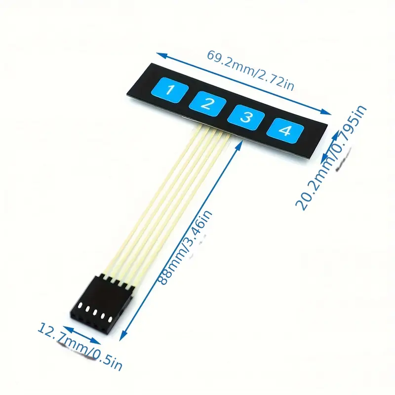 teclado matricial de 1 pieza 4x4/1x4/3x4 - sin necesidad de , funcionamiento sin batería, teclas duraderas y para robótica, proyectos de computadora laca (sbc) y microcontroladores, prototipado de | diseño | teclado con conector de pines Detalles del producto 2