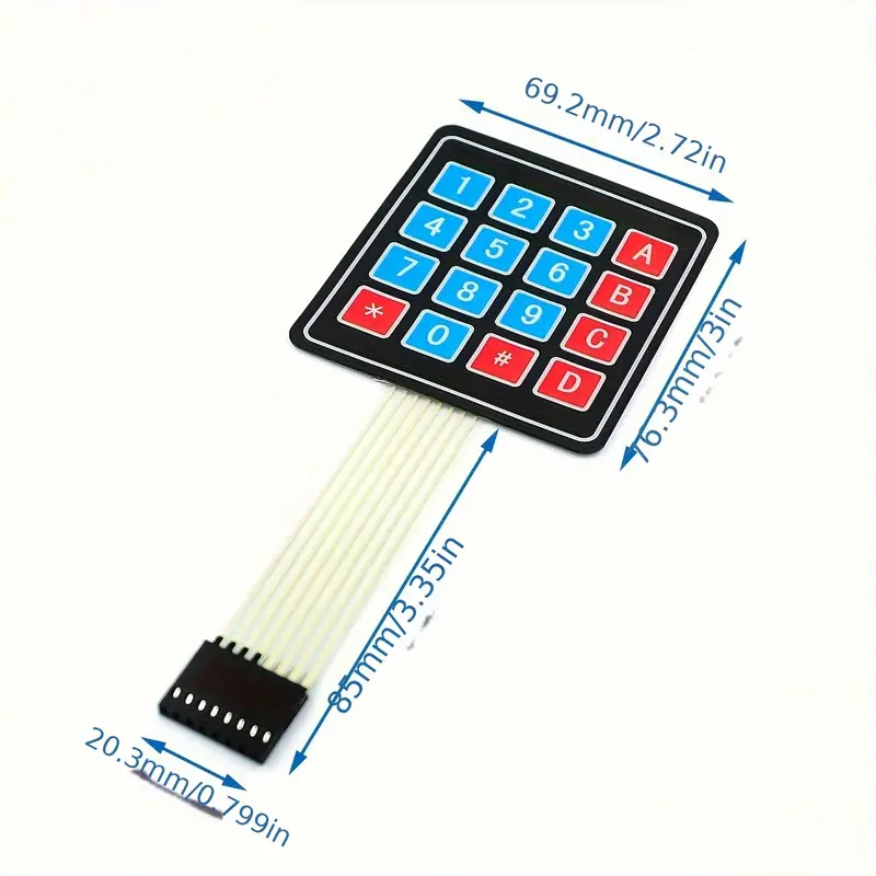 teclado matricial de 1 pieza 4x4/1x4/3x4 - sin necesidad de , funcionamiento sin batería, teclas duraderas y para robótica, proyectos de computadora laca (sbc) y microcontroladores, prototipado de | diseño | teclado con conector de pines Detalles del producto 4