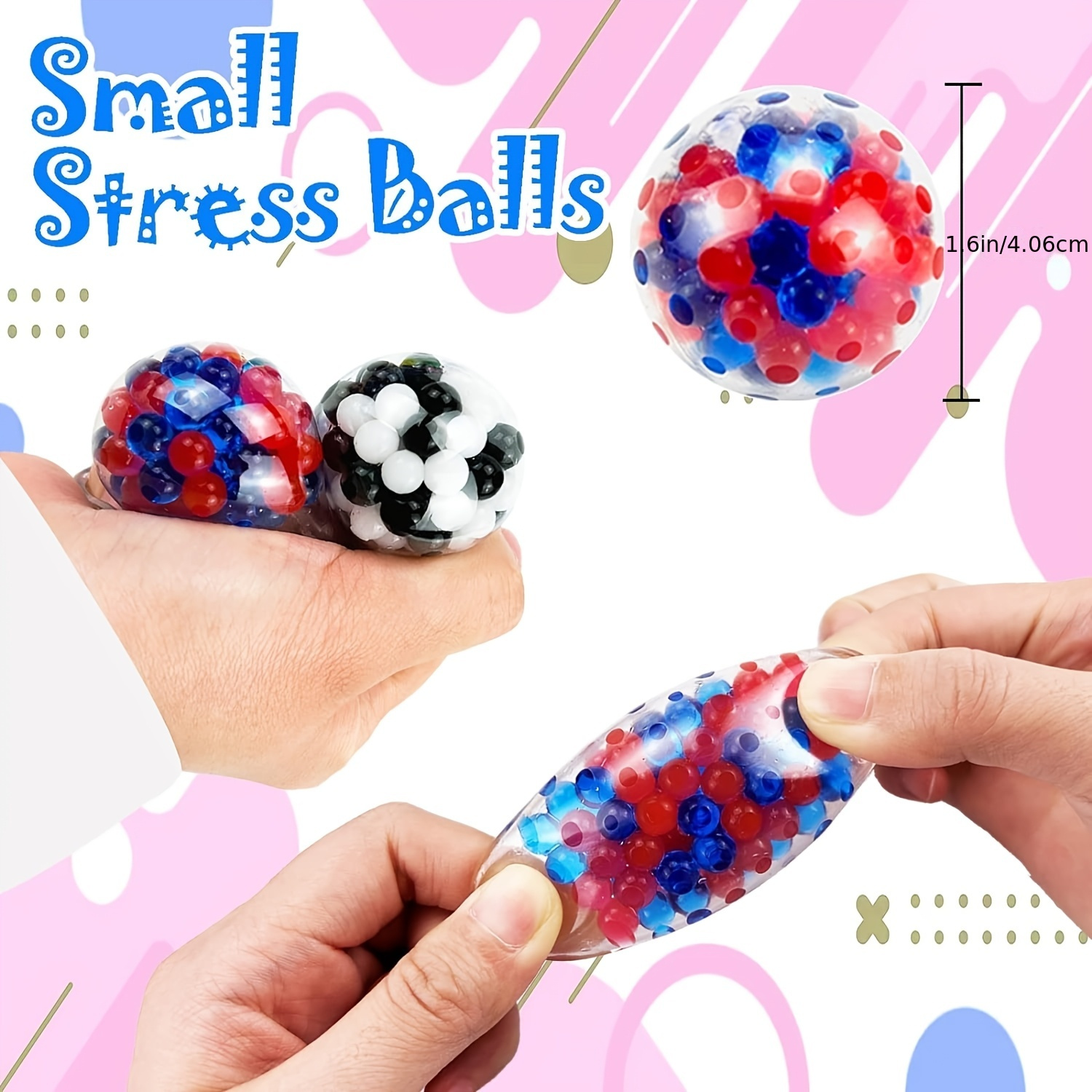 

Mezhobby 34pcs Stress Balls, Squishy Squeeze Balls Bulk, Small Sensory Balls, Relax For Adults, Classroom Prizes, Party Favors, Birthday Gift, Stuffers