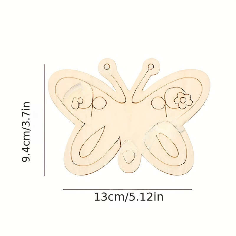 Unpolished Wooden Hollow Butterfly Wood Chip Blank Wooden Painting Crafts -  Temu Italy