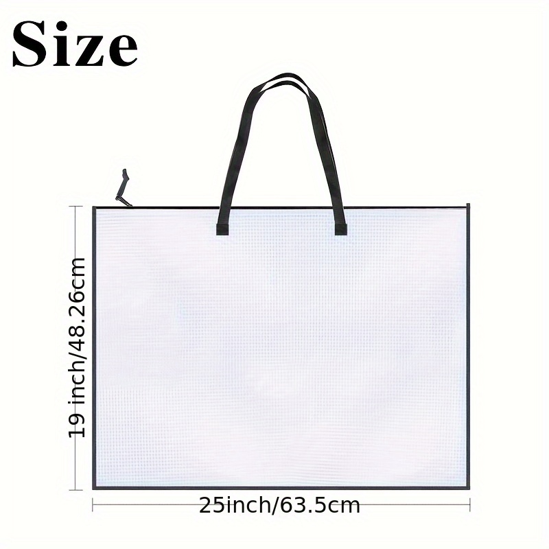 Portable Art Portfolio Bag Posters Storage Bag Zipper Handle - Temu