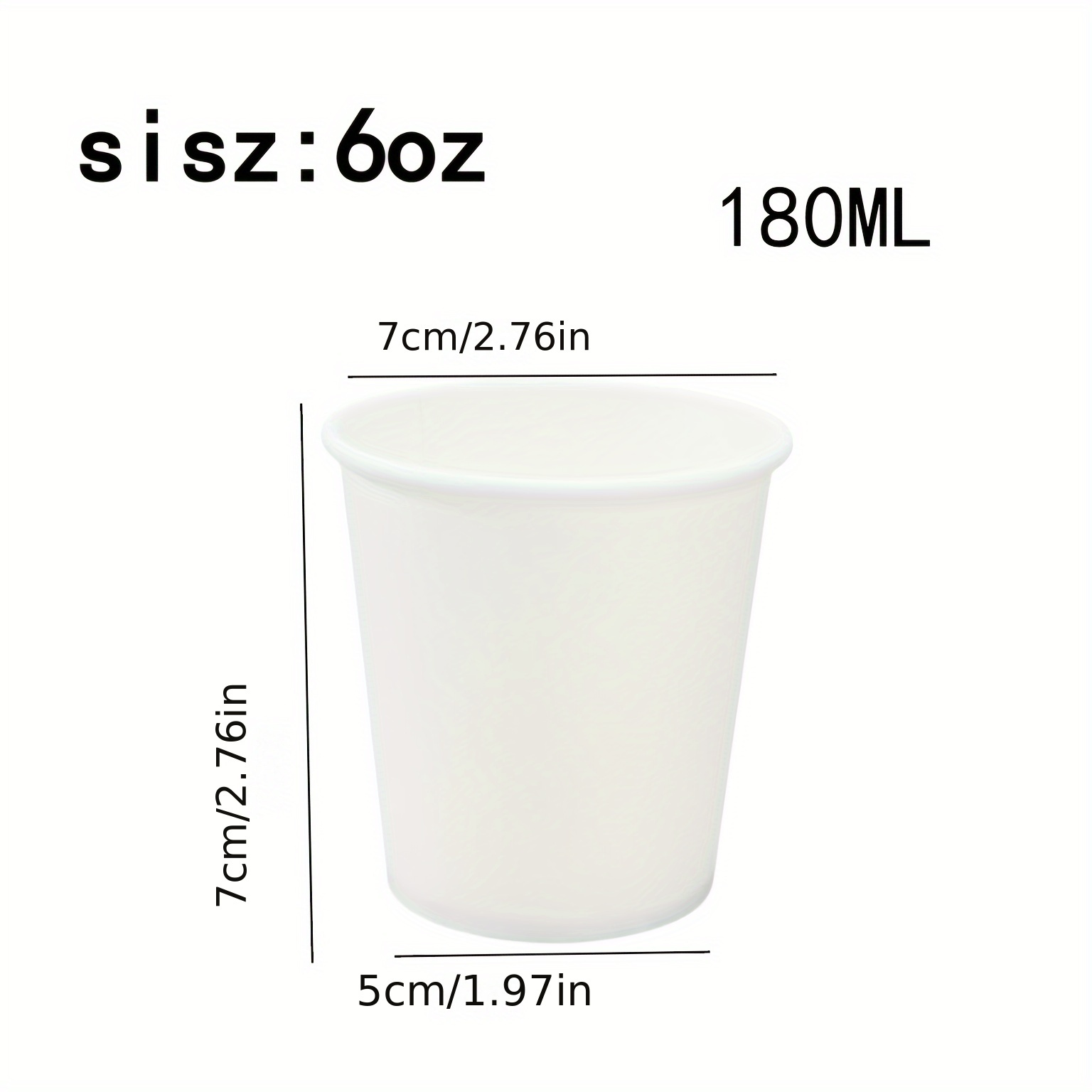 6oz White Plastic Water Cup 180mL