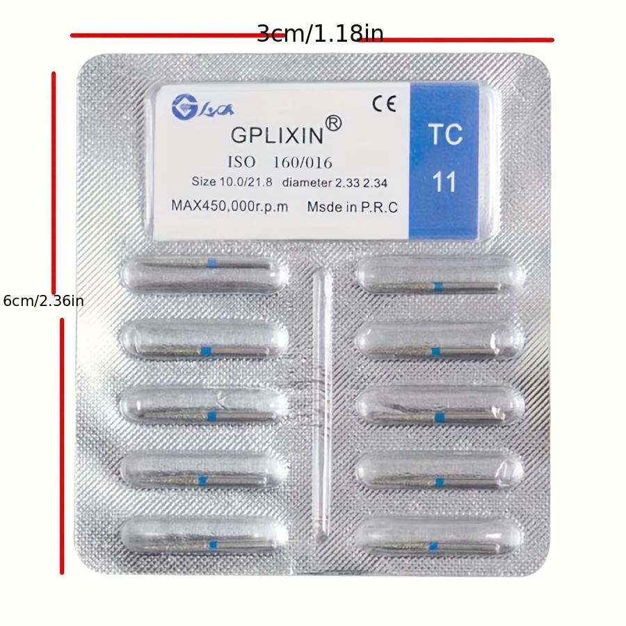 10pcs Diamond Dental Double Polishing Needles